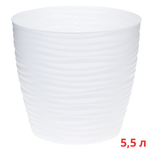 М3070/1 Кашпо ДЮНА D220мм  5,5л с поддоном Белый