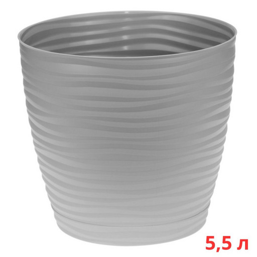 М3070/3 Кашпо ДЮНА D220мм 5,5л с поддоном Серый