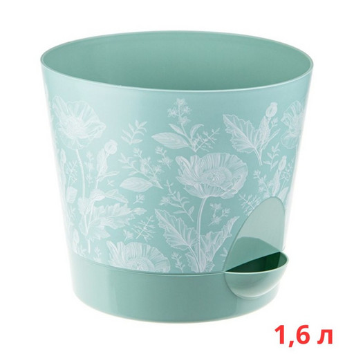 М3077/1 Кашпо НИКА ДЕКО D150мм 1,6л с прикорневым поливом маки