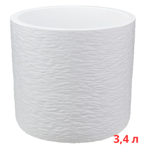 М3199 Кашпо СЛАНЕЦ D200мм 3,4л с вставкой Белый
