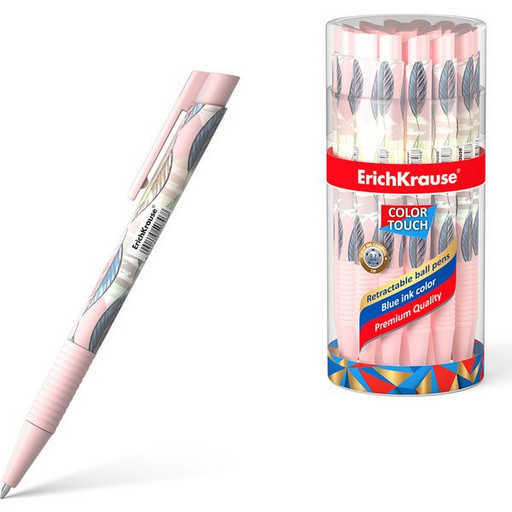 Ручка шариковая автоматическая 0,7 мм синяя ErichKrause ColorTouch® Flora