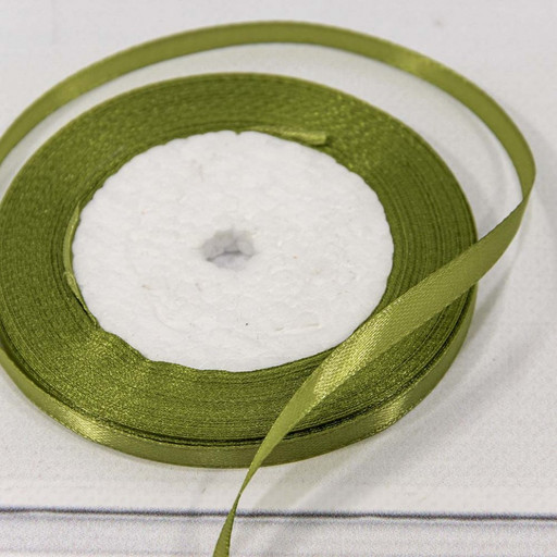 562-6/178 Лента Атласная Сатин 0,6см*25 ярд Оливковый 1/10 1/1200