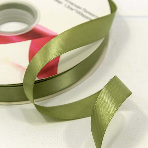 556-15/567 Лента Атласная Полиэстер класс А 1,5см*100ярд Бледно-оливковый 1/18 1/72