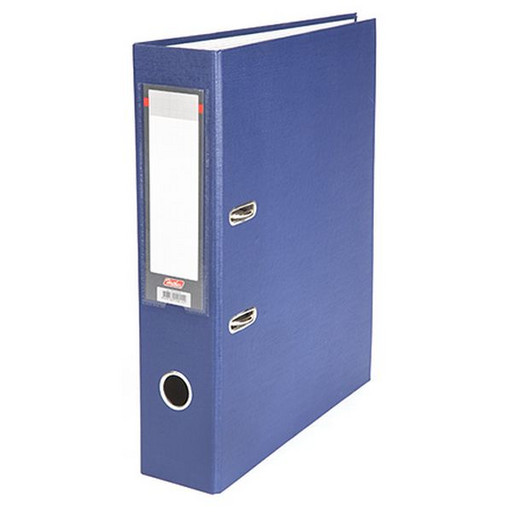 Папка–регистратор с арочным механизмом Hatber, А4, 70 мм, т/карман, бумвинил, синяя