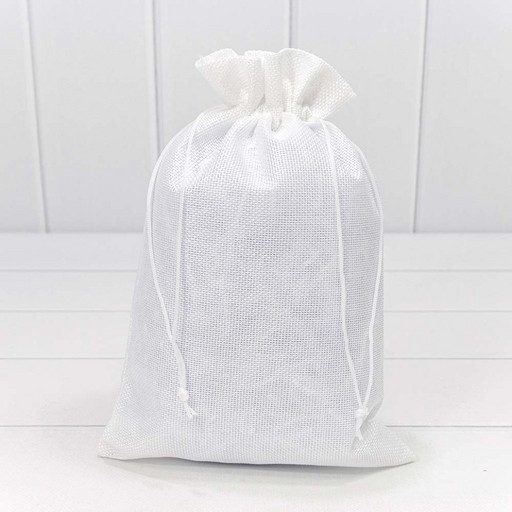 000809K/5 Мешочки из искусственного льна 20*30 см однотонные белый 1/25 1/500