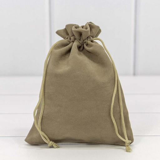 000811H/44 Мешочки бархатные 12*15 Бежево-серый 1/50 1/2000