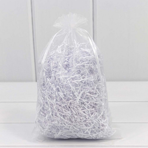 000801-6K Мешочки из органзы 20*30 см однотонные белый 1/100 1/2000