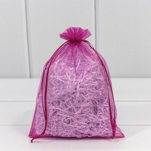 000801-8E Мешочки из органзы 17*23 см однотонные малиновый 1/100 1/3000