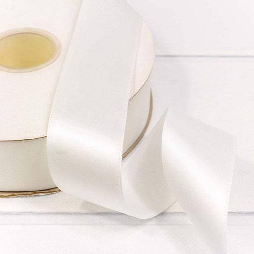 556-38/000 Лента Атласная Полиэстер класс А 3,8см*100ярд Жемчужно-белый  1/6 1/24