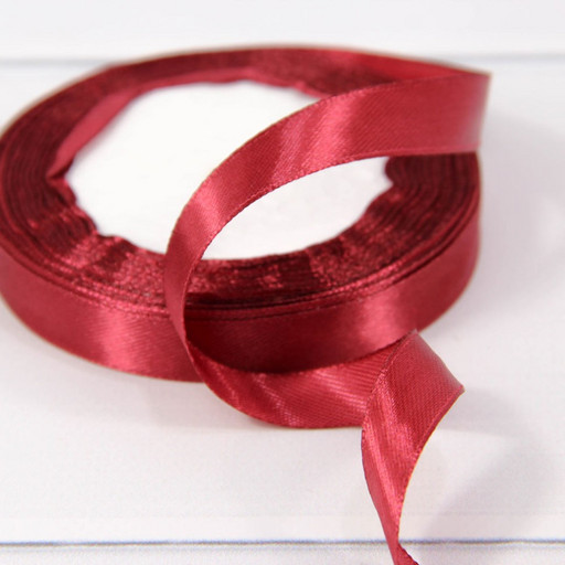 562-12/152 Лента атласная (сатин) 1,2 см*25 ярдов винный 1/10 1/600