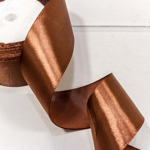 562-38/106 Лента Атласная Сатин 3,8см*25ярд Шоколадный 1/5 1/200