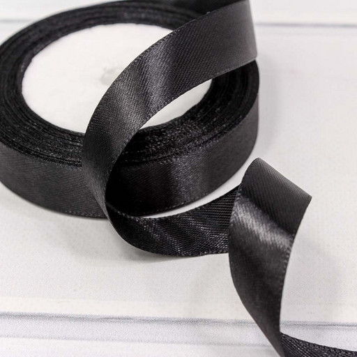 562-20/39 Лента атласная (сатин) 2 см*25 ярдов черный 1/10 1/400