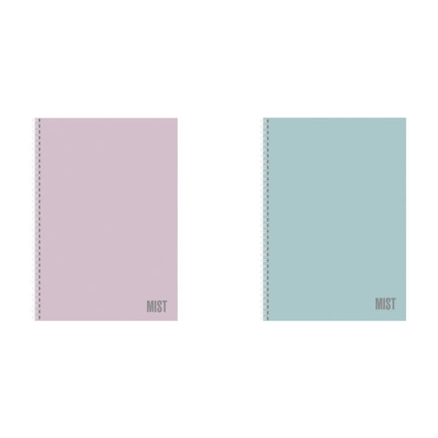 Тетрадь А4 80 л,. HATBER, гребень, клетка, Soft-touch ламинация, "Mist" (микс в спайке), 090095, 80Т4лВ1гр