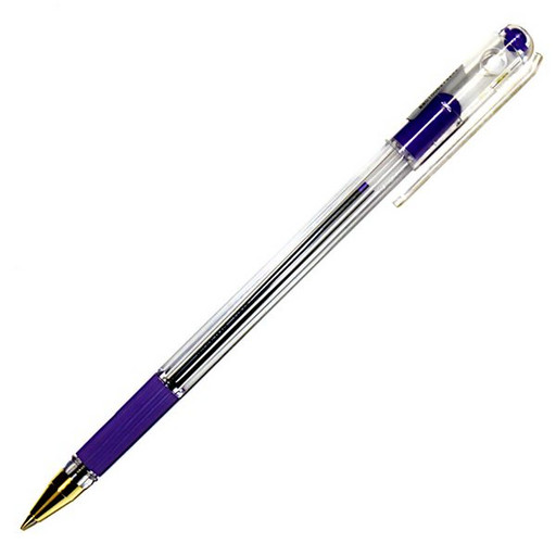 Ручка шариковая 0,7 мм фиолетовая MunHwa MC Gold, масляная основа, резиновый грип