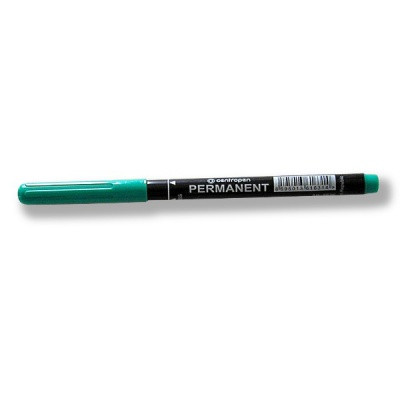 Маркер перманентный, зеленый, 1.0 мм, тонкий пулевидный, трехгранная форма захвата, Centropen
