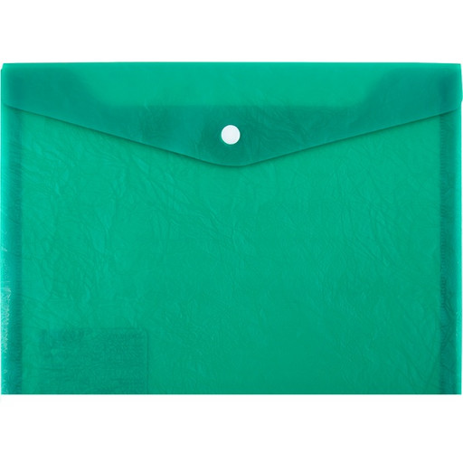 Папка-конверт на кнопке, А4, PP 180 мкм, полупрозрачная, "волокно", Expert Complete Premier New_зеленая