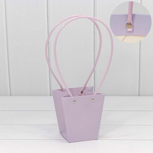 000171H/32 Пакет подарочный "Ваза для цветов" 12,5*12*8 Бледно-сиреневый 1/10 1/200