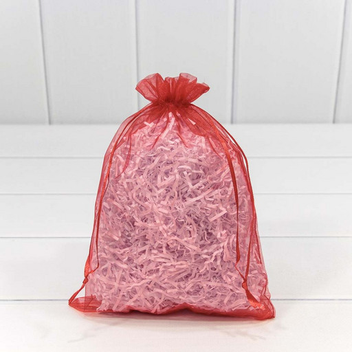 000801-3E Мешочки из органзы 17*23 см однотонные красный 1/100 1/3000