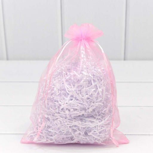 000801-10E Мешочки из органзы 17*23 см однотонные розовый 1/100 1/3000