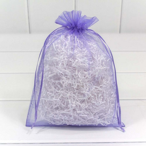 000801-5E Мешочки из органзы 17*23 см однотонные сиреневый 1/100 1/3000