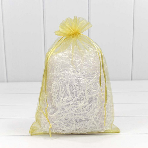 000801-7K Мешочки из органзы 20*30 см однотонные золото 1/100 1/2500