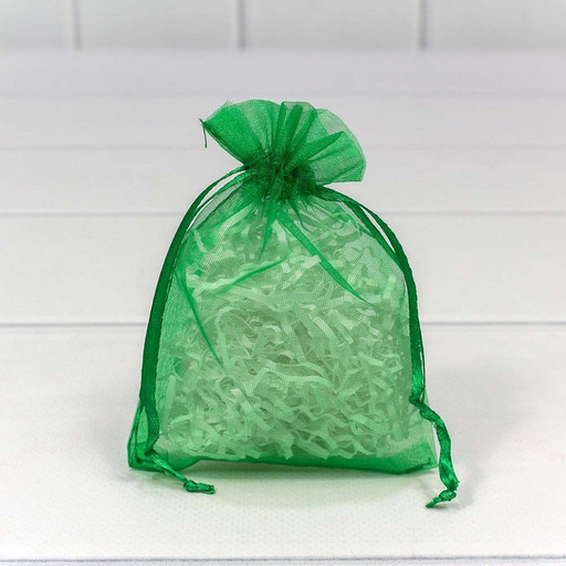 000801-13I Мешочки из органзы 9*12 см однотонные зеленый 1/100 1/5000