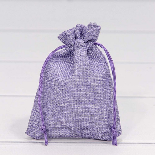 000809H/6 Мешочки из искусственного льна 12*15 см сиреневый 1/50 1/2000