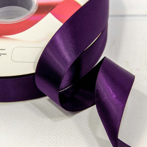 556-25/285 Лента атласная (полиэстер) 2,5 см 100 ярдов черновато-пурпурный 1/13 1/52