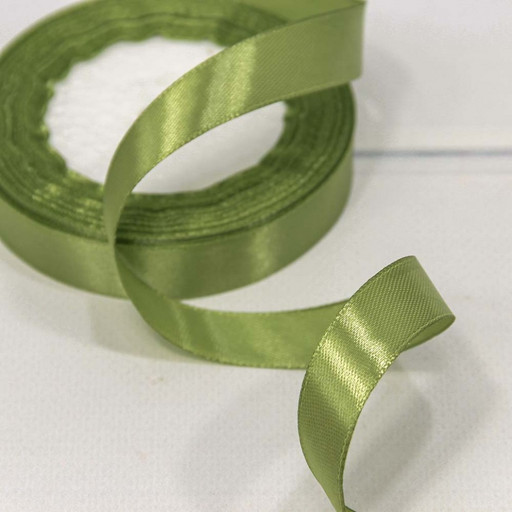 562-15/100 Лента Атласная Сатин 1,5см*25ярд Хаки 1/10 1/600