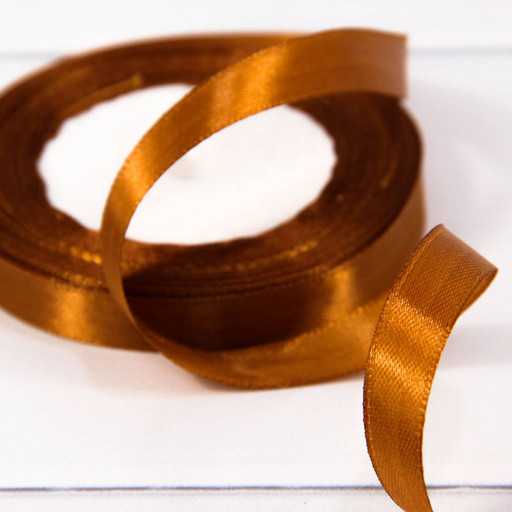 562-12/158 Лента атласная (сатин) 1,2 см*25 ярдов золотисто-коричневый 1/10 1/600