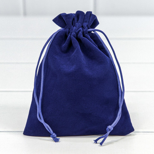 000811H/103	Мешочки бархатные 12*15 класс Б Синий 1/50 1/2000