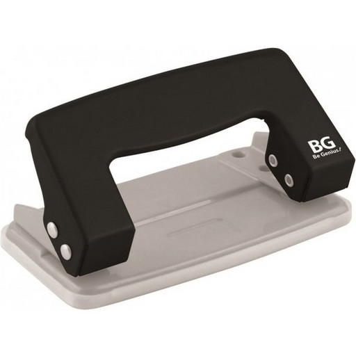 Дырокол на 10 л., 2 отв., металлический корпус, BG Prime_черно-серый