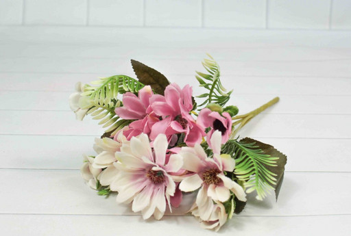 303-09-01/07 Искусственные цветы Ромашка Розовый/Бежевый микс 30см 1/1