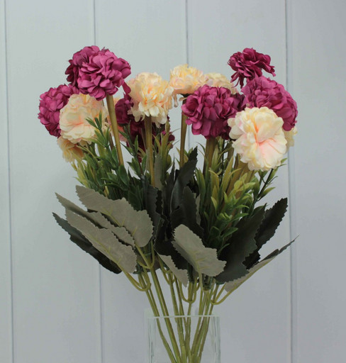 303-10-15/02 Искусственные цветы Георгина 1/2 Бордовый/Бежевый