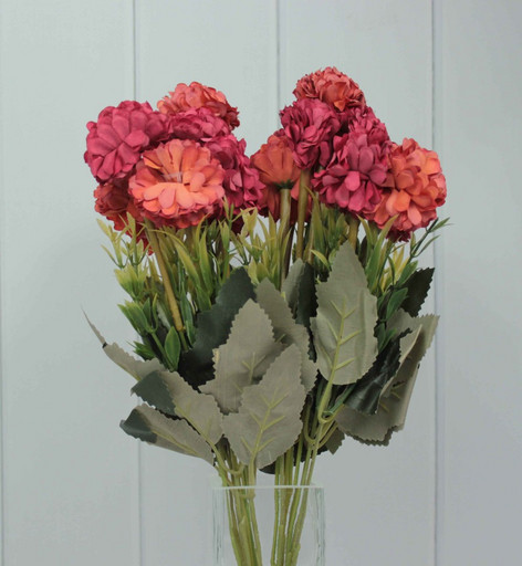 303-10-15/03 Искусственные цветы Георгина 1/2 Красный микс