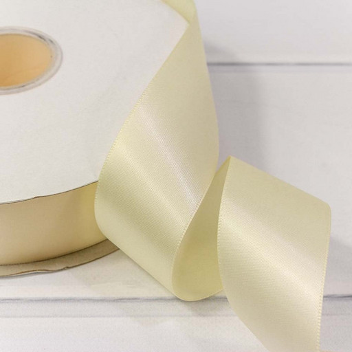 556-38/028 Лента Атласная Полиэстер класс А 3,8см*100ярд Бежевый  1/6 1/24