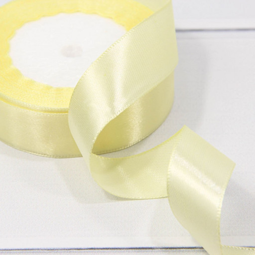 562-25/02 Лента Атласная Сатин 2,5см*25ярд Светло-жёлтый 1/5 1/120