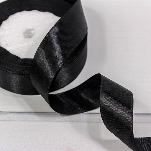 562-25/39 Лента Атласная Сатин 2,5см*25ярд Чёрный 1/5 1/120