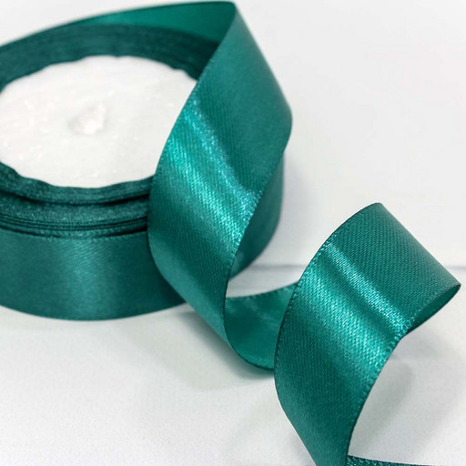 562-25/96 Лента Атласная Сатин 2,5см*25ярд Тёмно-бирюзовый 1/5 1/300