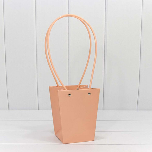 000171G/6 Пакет подарочный "Ваза для цветов" 15,5*13*9,5 Бежево-красный 1/10 1/150