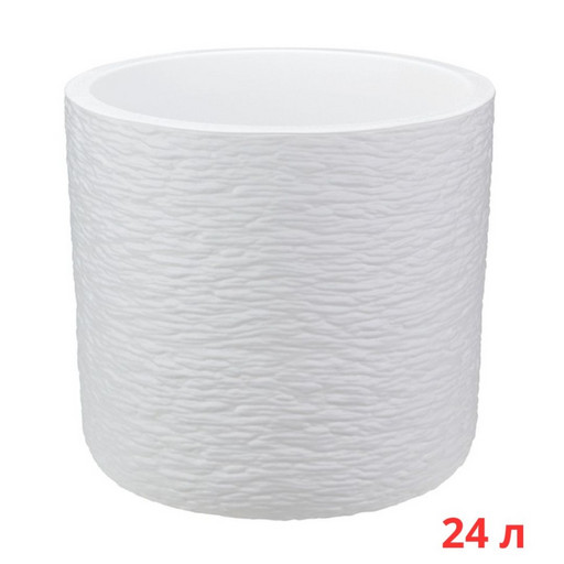 М3201/1 Кашпо СЛАНЕЦ D380мм 24л с вставкой Белый