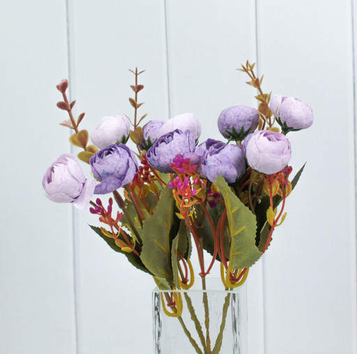 5203/8 Искусственные цветы Пионы сиреневые 25 см 1/1