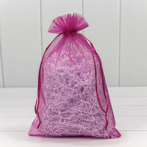 000801-8K Мешочки из органзы 20*30 см однотонные малиновый 1/100 1/2000