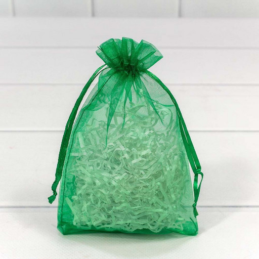 000801-13H Мешочки из органзы 11*16см однотонные зеленый 1/100 1/3000