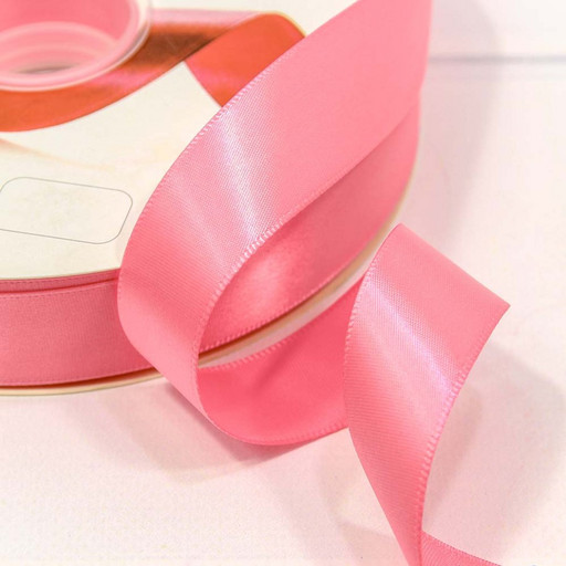 556-25/155 Лента Атласная Полиэстер класс А 2,5см*100ярд Насыщенный розовый 1/8 1/32