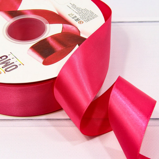 556-38/157 Лента Атласная Полиэстер класс А 3,8см*100ярд Малиново-красный 1/9 1/36