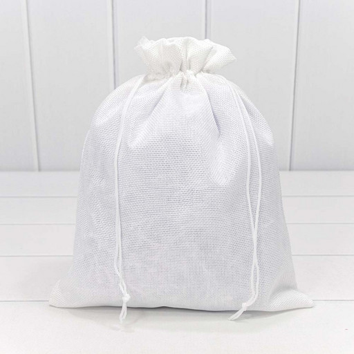 000809C/5 Мешочки из искусственного льна 26*32 см однотонные белый 1/25 1/400