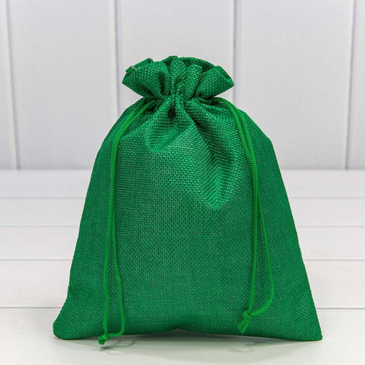 000809E/3 Мешочки из искусственного льна 18*23 Зелёный 1/25 1/1000