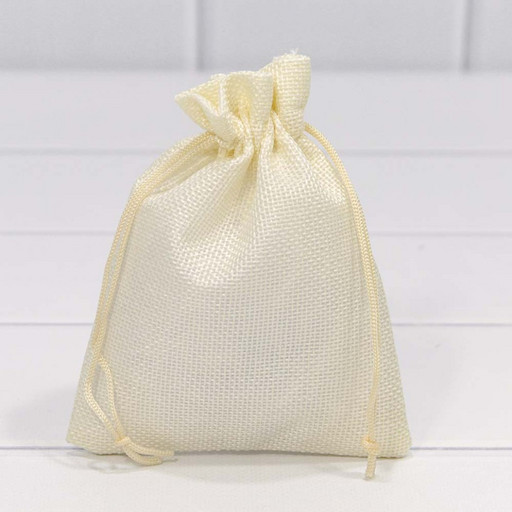 000809H/8 Мешочки из искусственного льна 12*15 см бежевый 1/50 1/2000