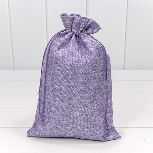 000809K/6 Мешочки из искусственного льна 20*30 см однотонные сиреневый 1/25 1/500